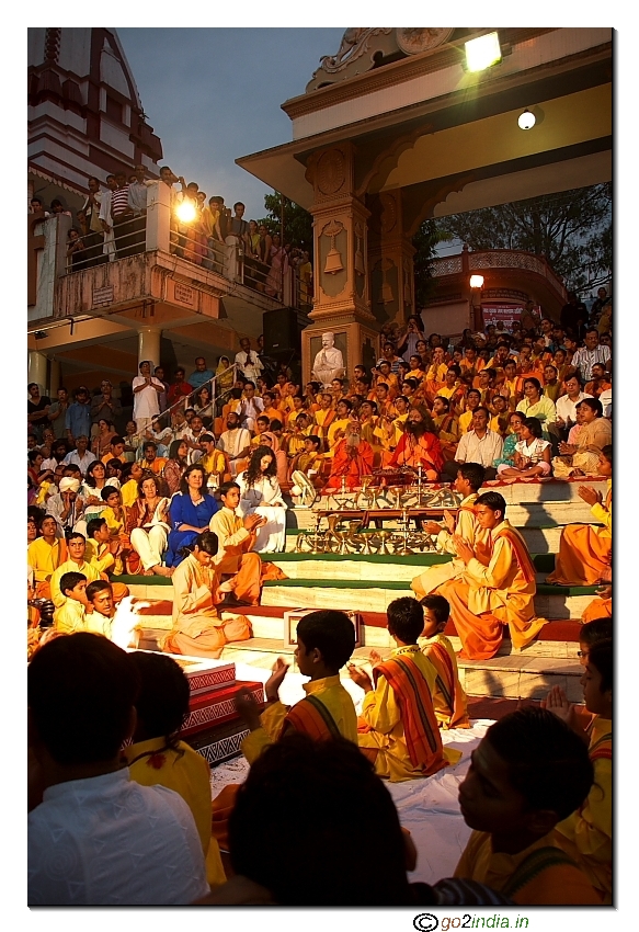 Ganga side Puja in evening at Rishikesh