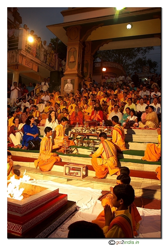 Group of devotees at Rishikesh 