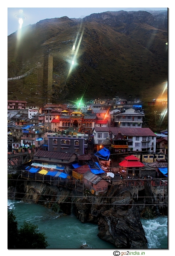 Alaknanda river by the side of Badrinath Dham temple