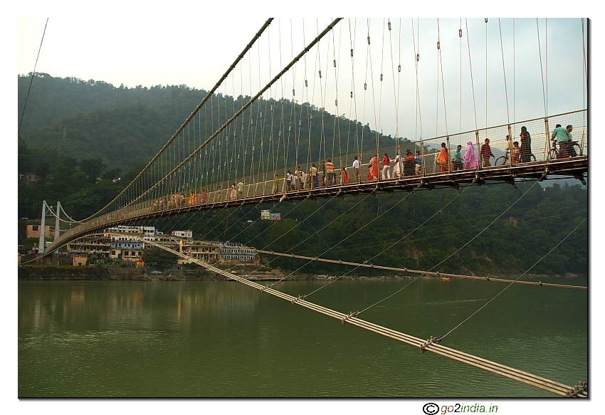 Ram Jhola the hanging bridge at Rishikesh