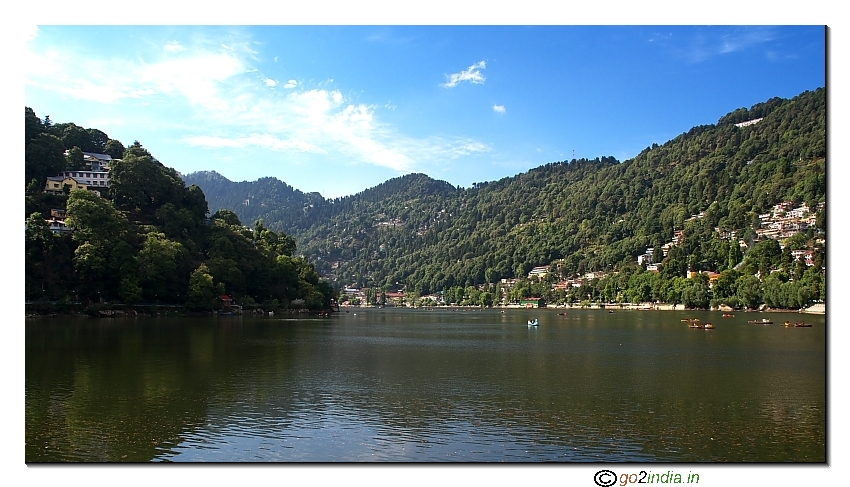 Naini Lake and green trees around