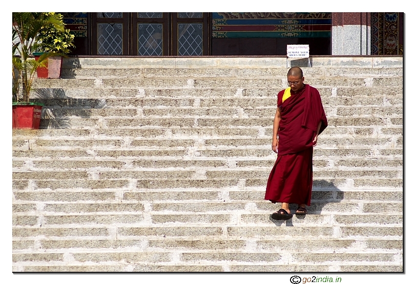 A Buddhist monk in a monestary