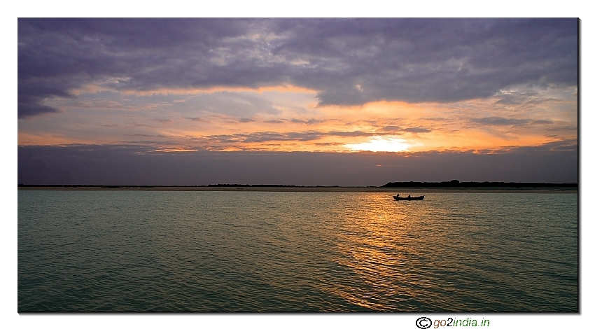 Sunrise as viewed from Godavari River at Rajahmundry