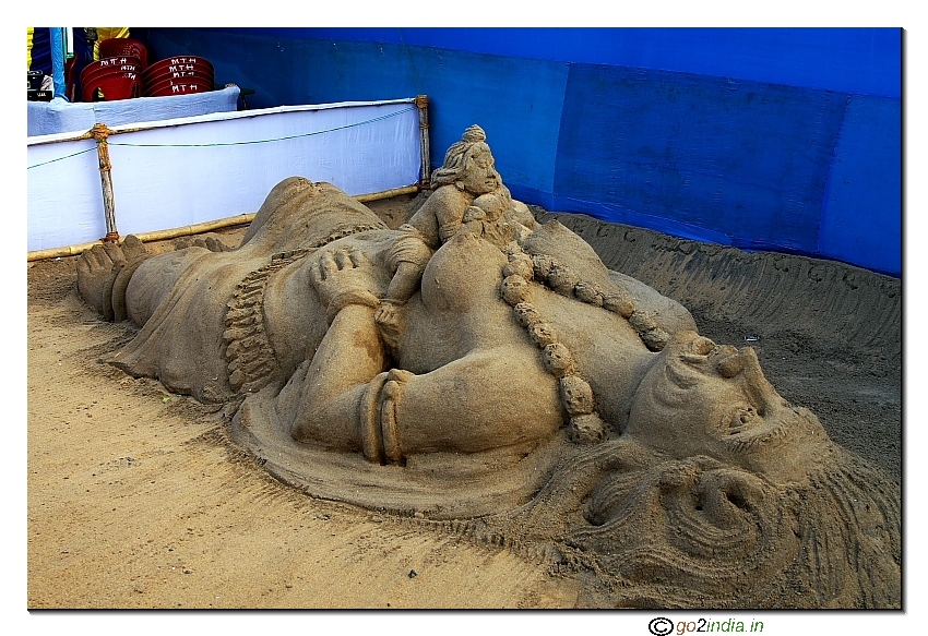 Sand art in the beach area of Puri