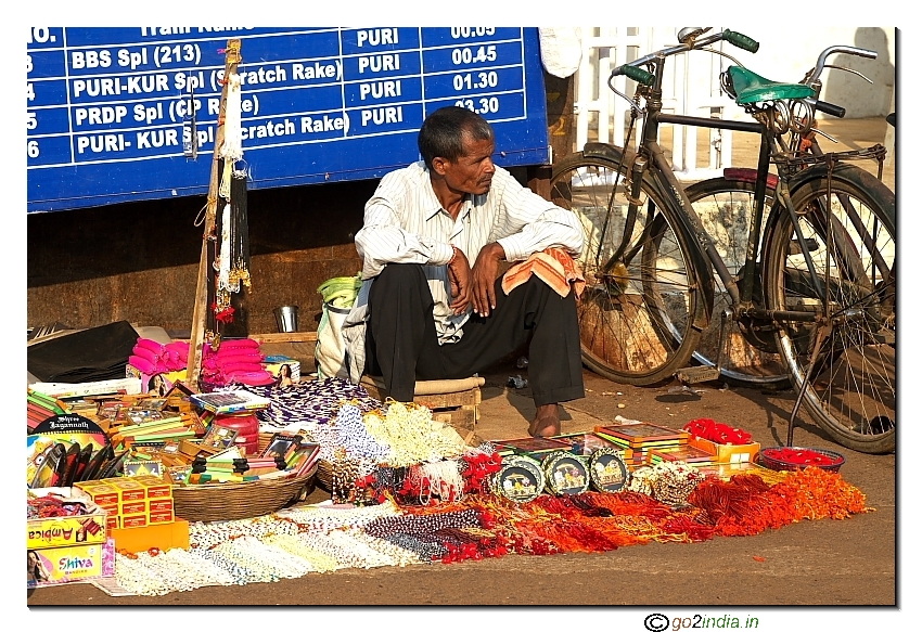 seller in a street at Puri near Jagannath temple