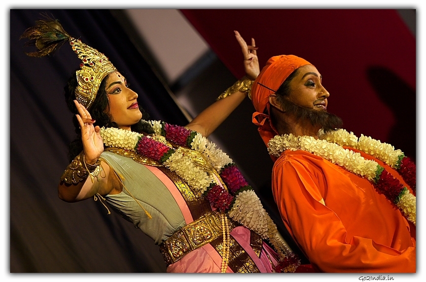 Sree Krishna and Shirdi Sai Baba as seen in a Kuchipudi dance