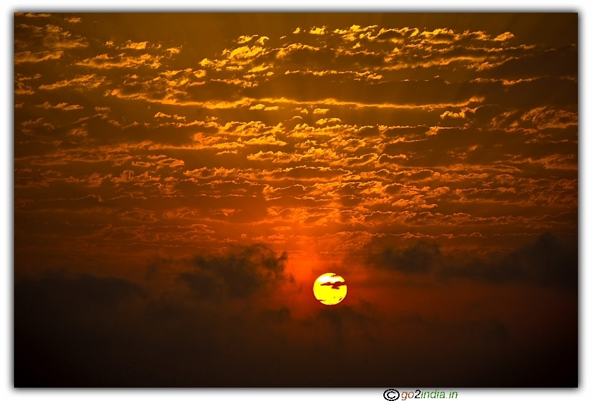 Layer of clouds during sun rise