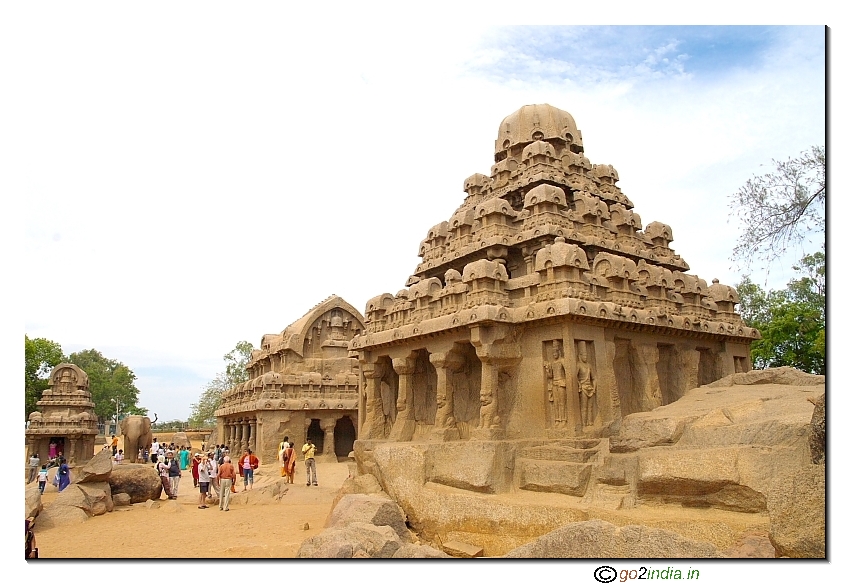Mahabalipuram Rathas in single stones