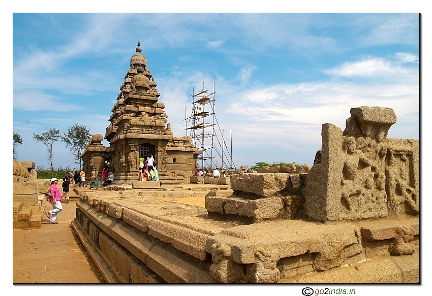 Mahabalipuram stone temple near sea shore