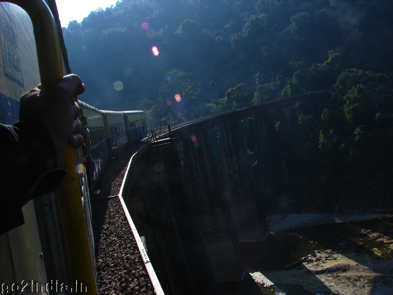Train over a bridge