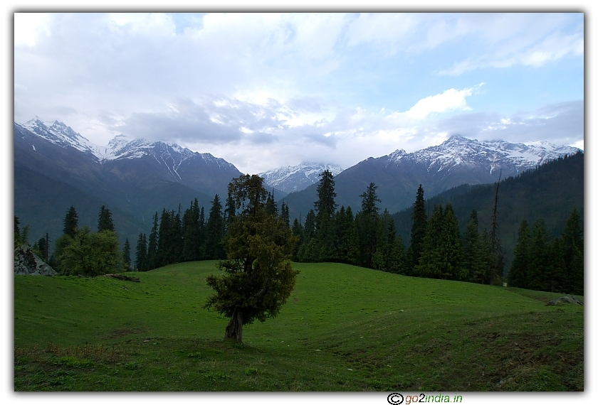 Himalaya panorama hills view from Bhandak thatch