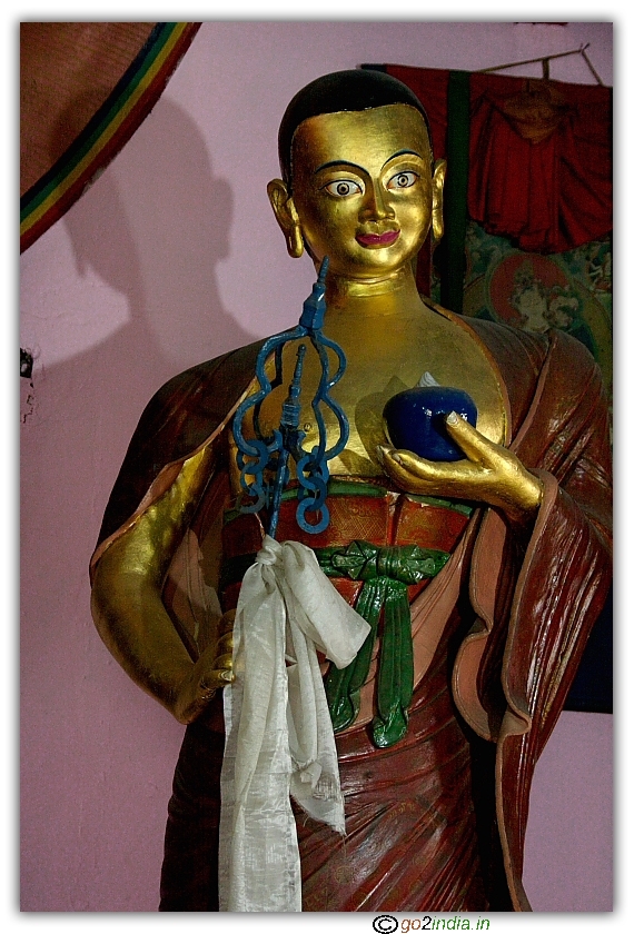 Statue of Buddhist monk at Manali Monastery