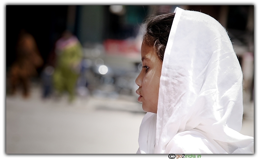 girl kid looking seriously