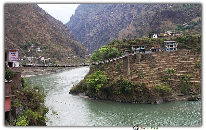 A bridge on Beas river in Kullu valley