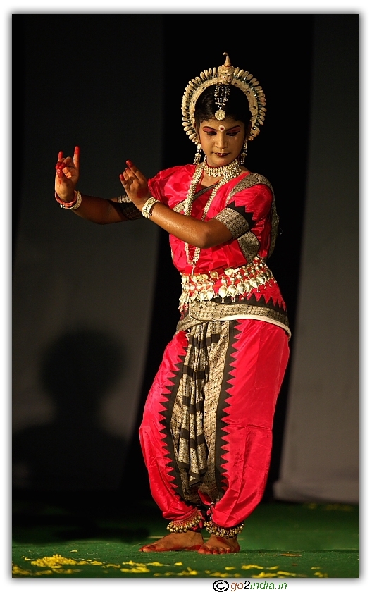 Performance of Sambalpuri dance on stage during car festival