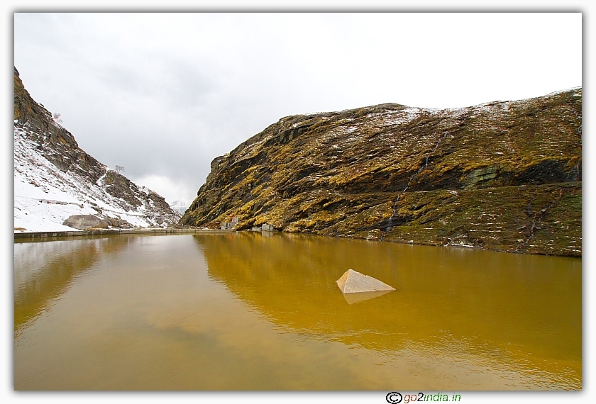 lake and ice covered peaks at Marhi