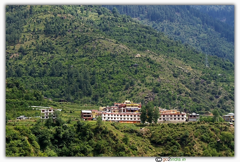 Location of Buddhist monastery as seen from Kullu Beas river