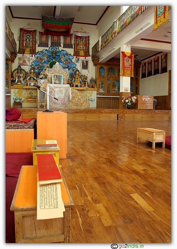 Inside view of the monastery at prayer hall