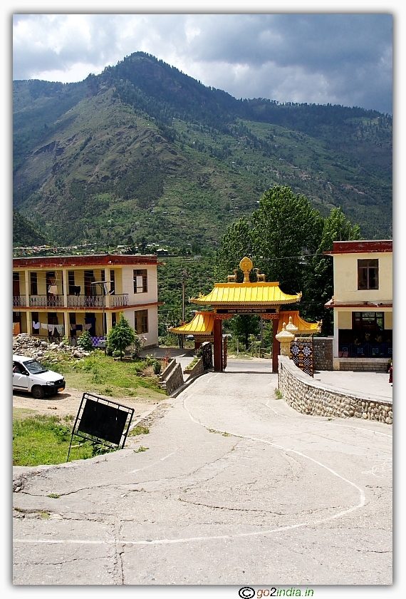 Monastery main entrance with background valley