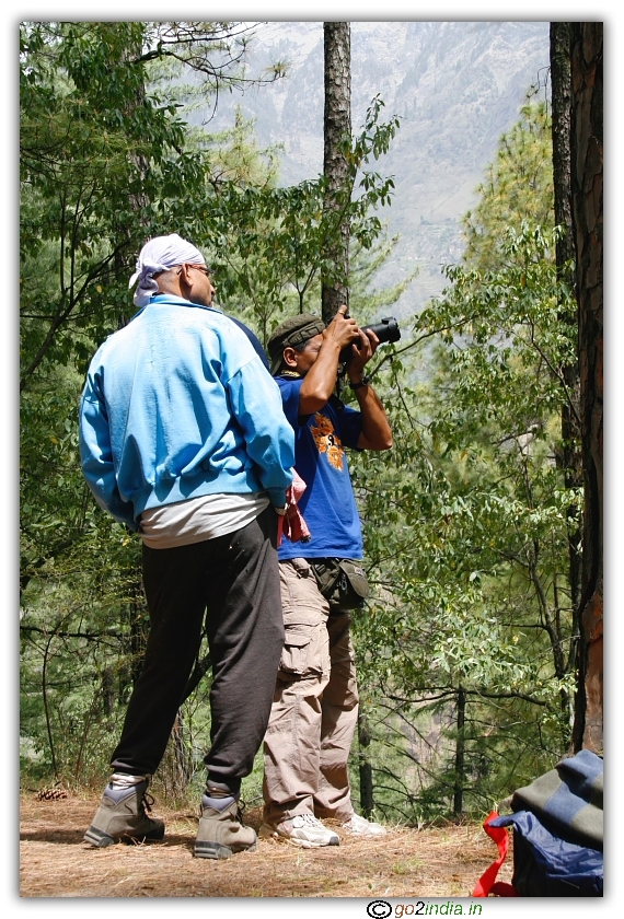 Ravi and Sanjay shooting during acclamatization trek