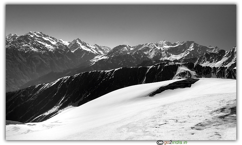 Himalayan hill range view while passing Sarpass