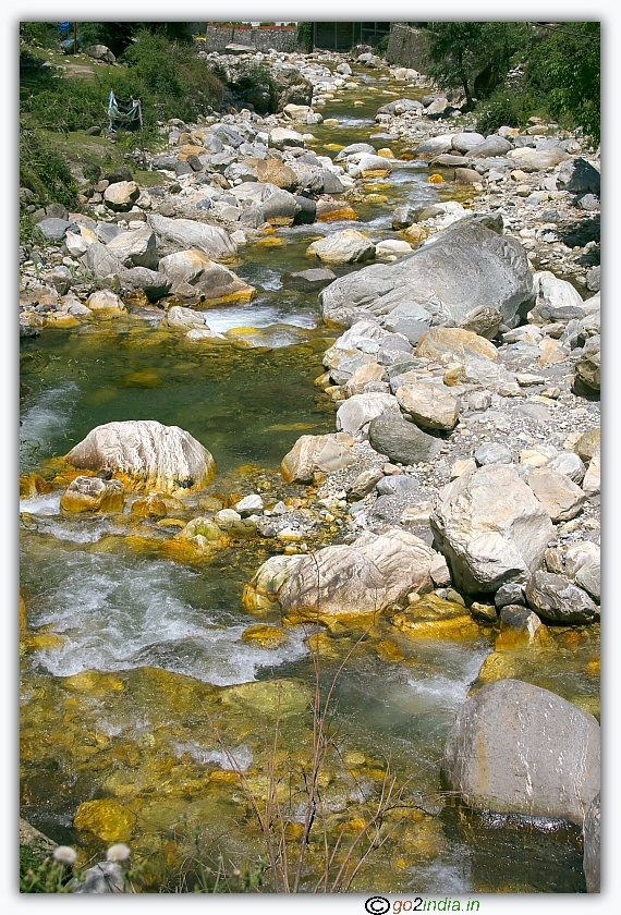 A tributary to river Parvati near training area of Sarpass trek