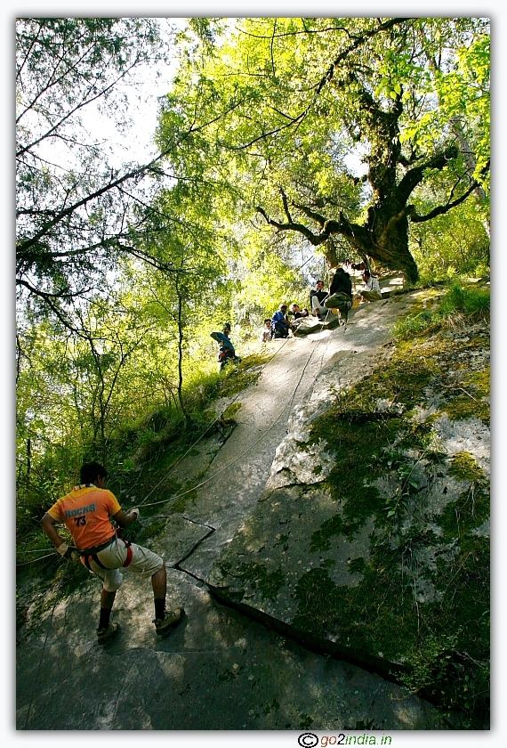 Rappelling at Sarpass training session