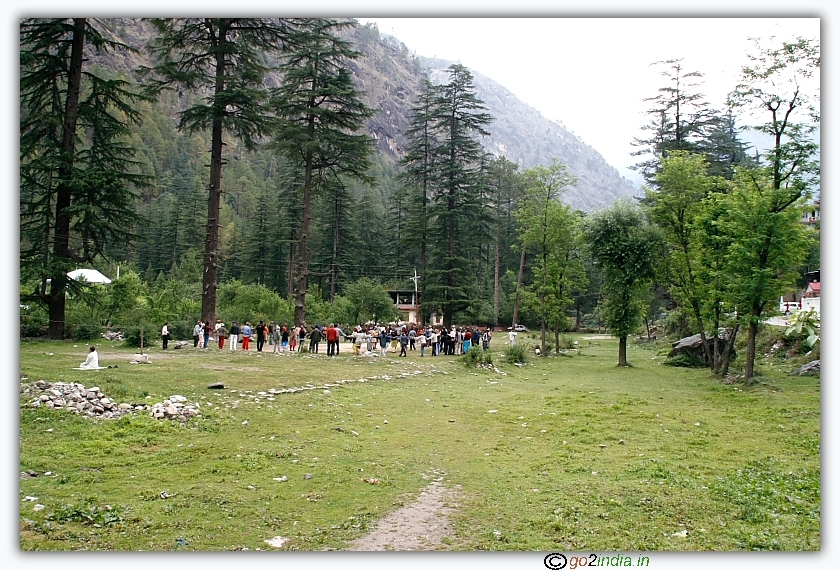kasol base camp for Sarpass morning exercise area