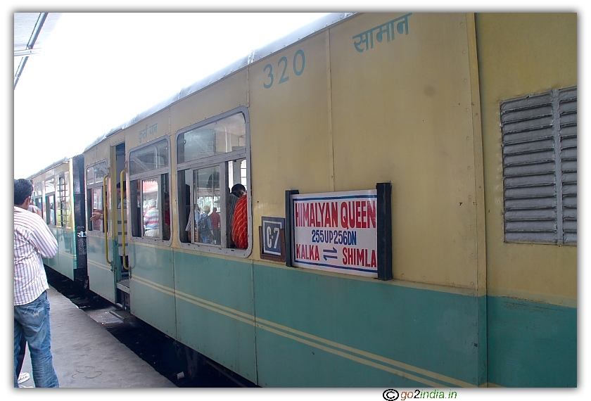 Himlalayan Queen at Kalka Station - ready to travel to Shimla