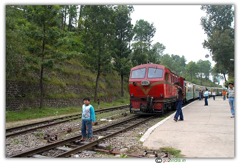 Train waiting for clearance to travel to Shimla