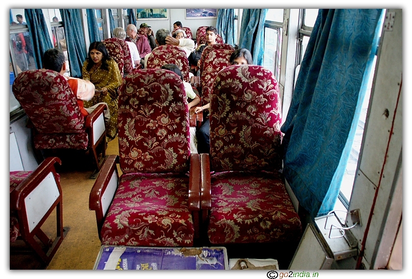Shivalik Express between Kalka and Shimla inside 
