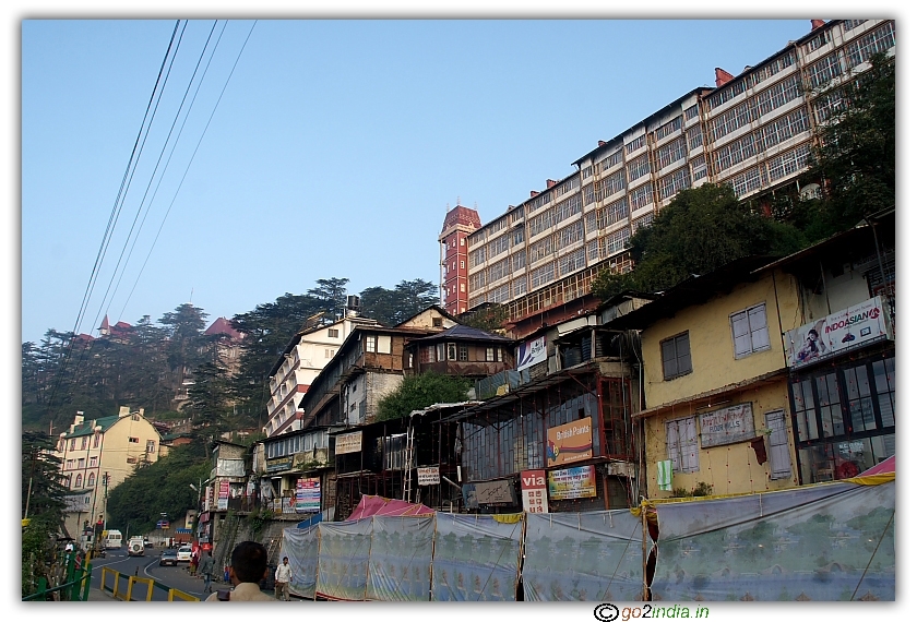Old buildings at Mall road Shimla