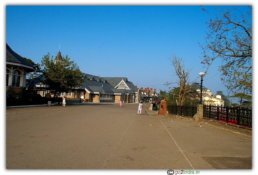 Morning wide road at Mall road Shimla