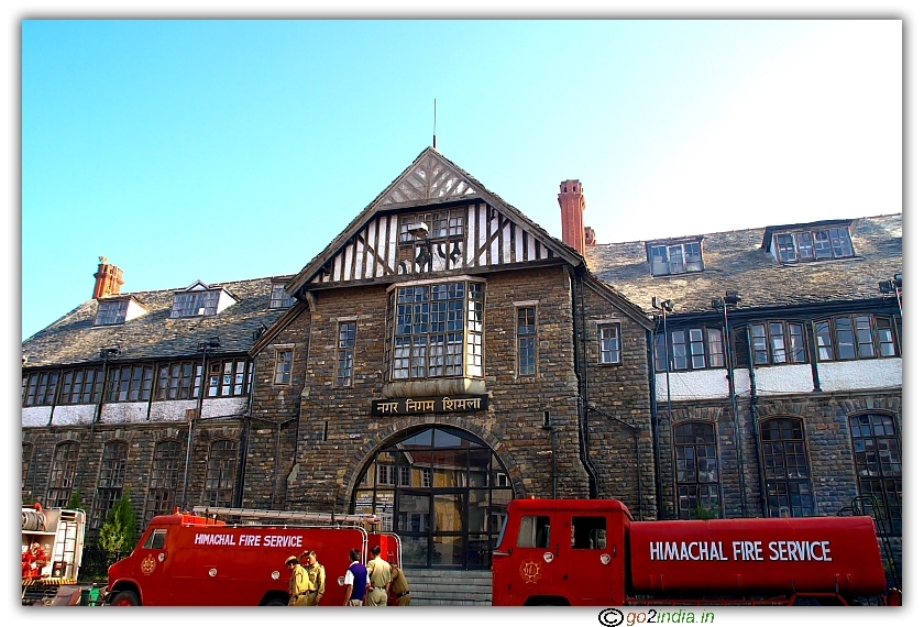 Fire Station and old heritage buildings at Mall road Shimla
