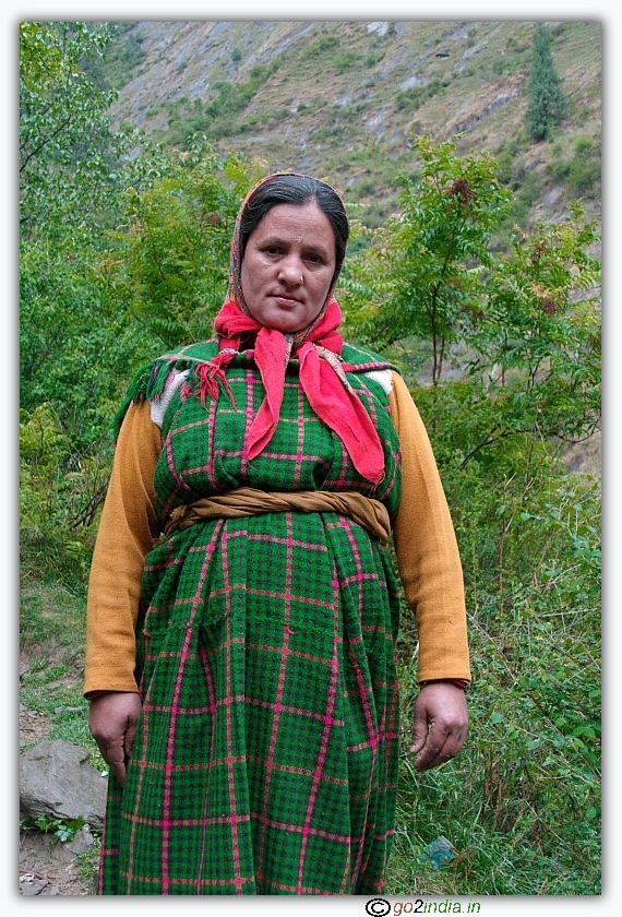 A village lady on the way to sarpass firstday trekking