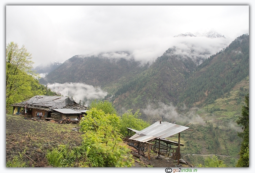 Houses in a village at Himalayan range