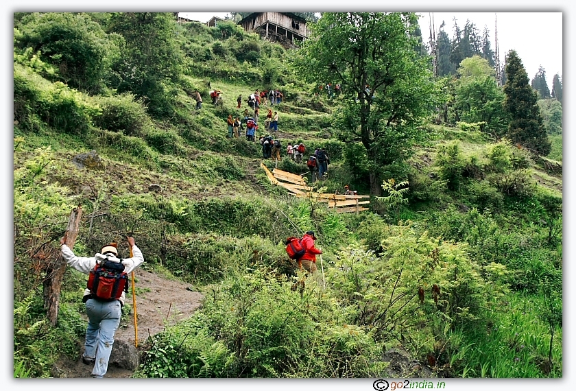 Starting trekking route at Himalayan hills
