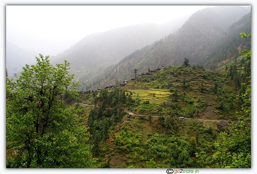 Himalayan mountains during rainy day