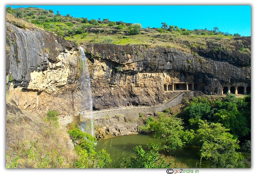 Ellora Caves waterfall 