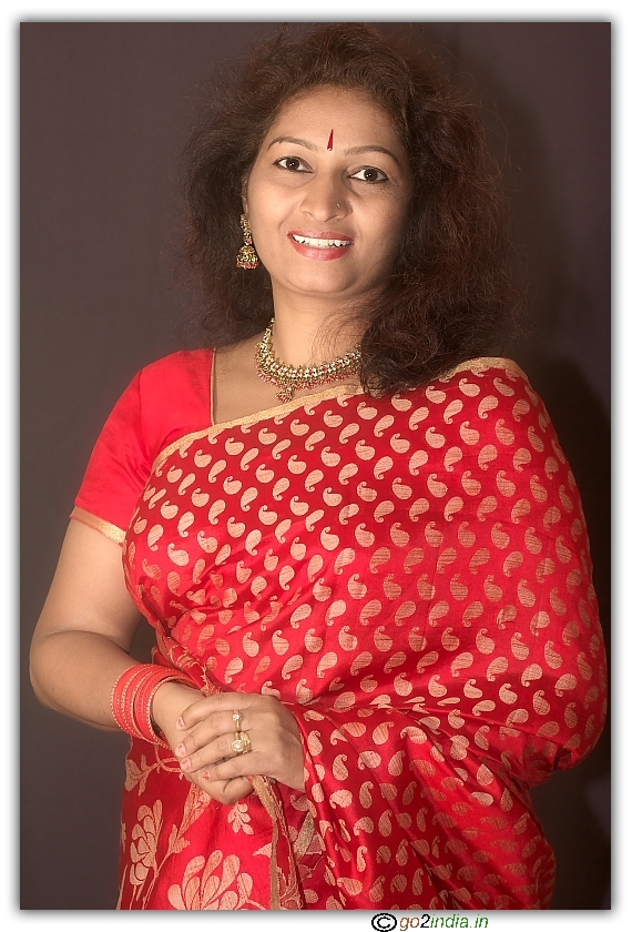Lady in red saree