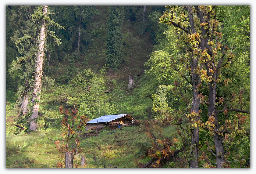 Lonely hut or shelter at Guna Pani