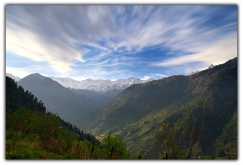 Himalayan peaks and vallies during Sun set from Guna pani