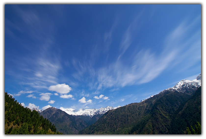 Cloud patterns on Himalayan hills at Guna Pani