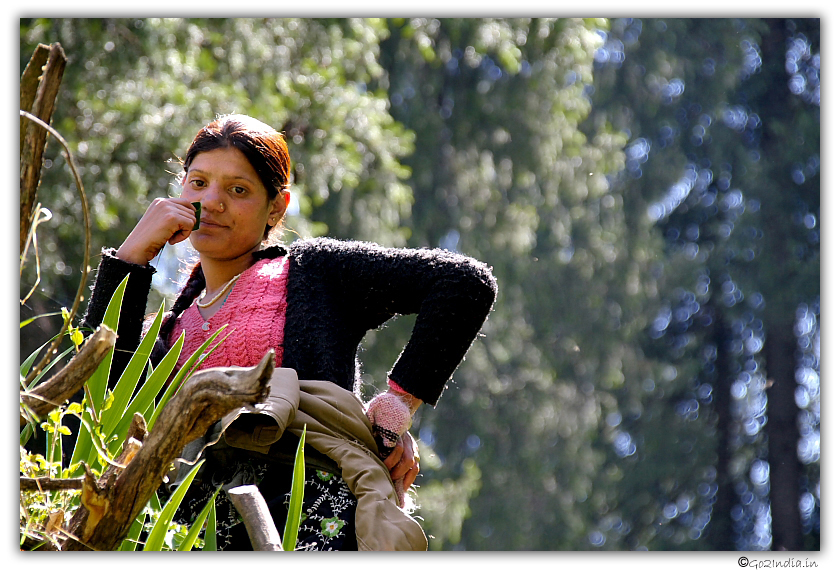 Himachal Pradesh girl near Guna Pani camp site