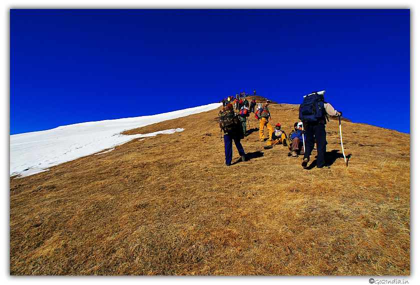 Resting during trekking