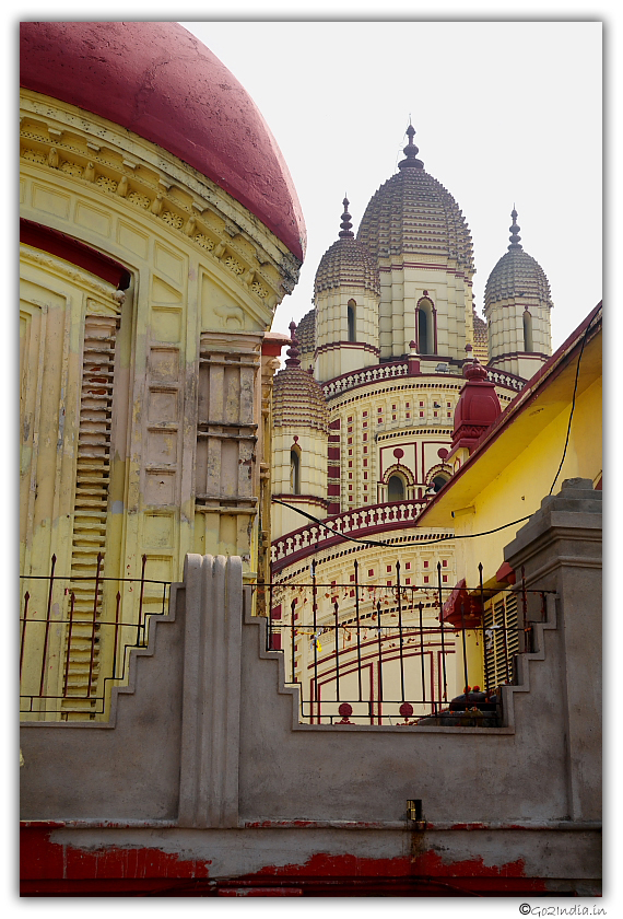 Closer view of Kali temple at Dakshineswar
