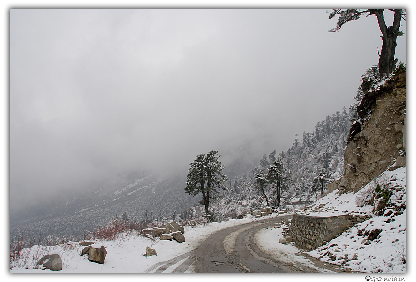 Road towards zero point in north Sikkim