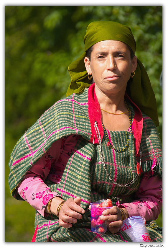 Strawberry selling lady at Himachal