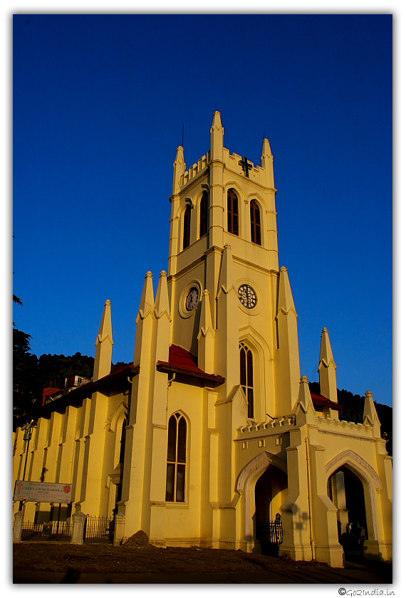 Shimla Church at Mall road in evening