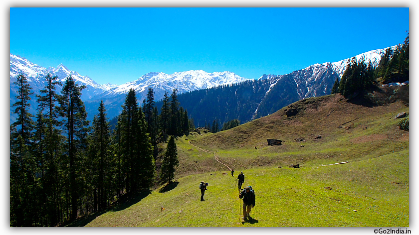 Trekkers at Himalayas